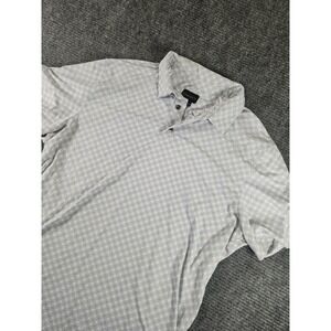 Chase 54 Mens XL Golf Polo Shirt Blue Geometric Print Golf Club of Houston Logo